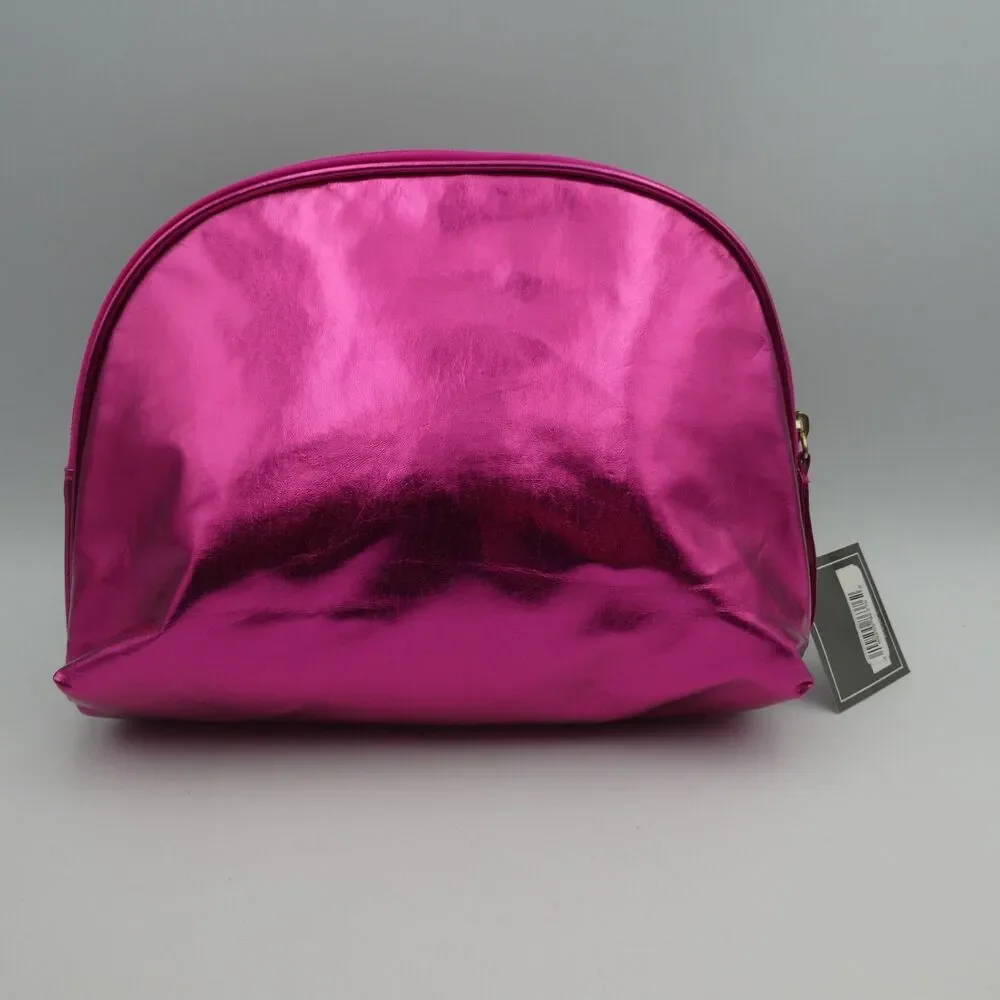 Ulta Beauty Glitter & Metallic Magenta Cosmetic Bag NWT Zip Makeup Pouch